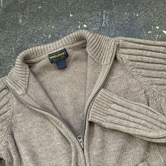 Woolrich Zip Up Hoodie Wool Blend Tan/Khaki Color Preppy Style Women’s Medium - Picture 2 of 11